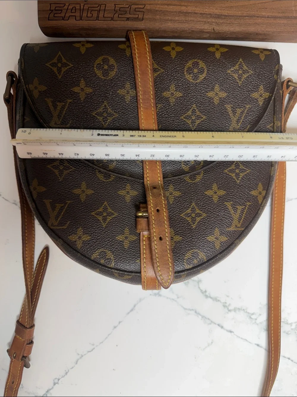 Vintage Louis Vuitton Monogram Crossbody Bag in Brown and Tan